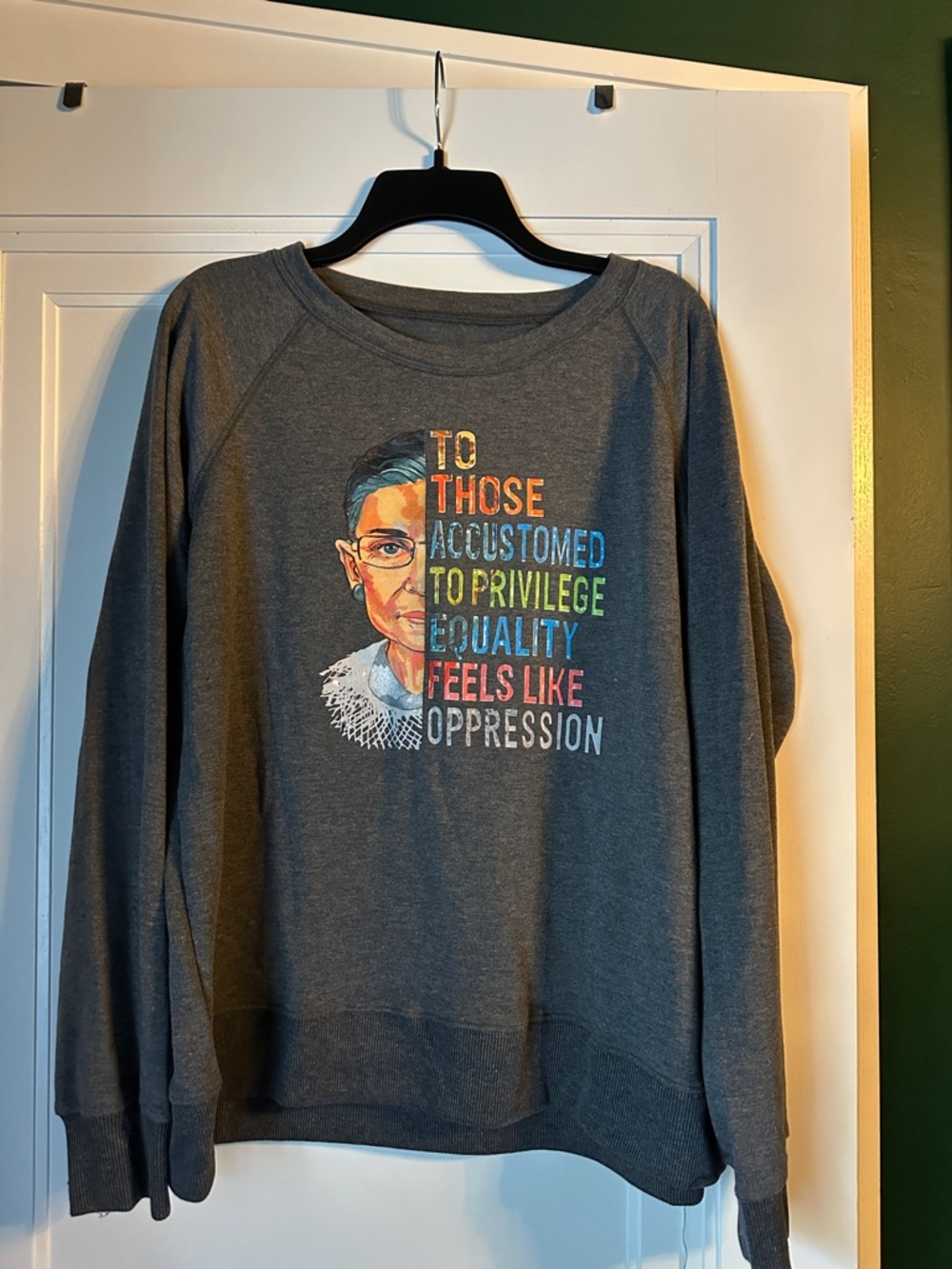 Women’s Gray Graphic Crewneck Sweatshirt - Equality Message